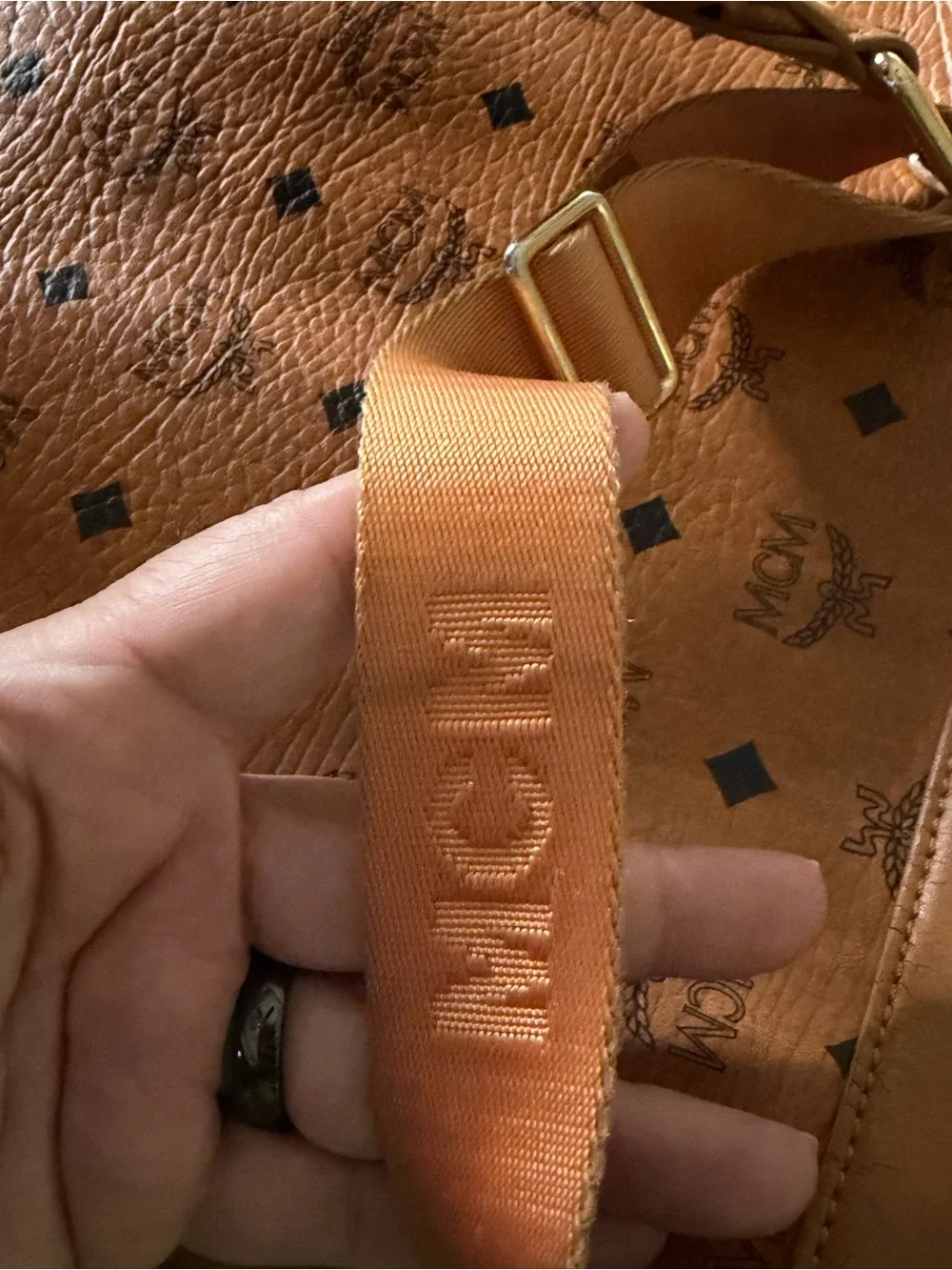 MCM Cognac Visetos Logo Backpack with Gold and Silver Studs! (FIX IT OR CHOP IT)